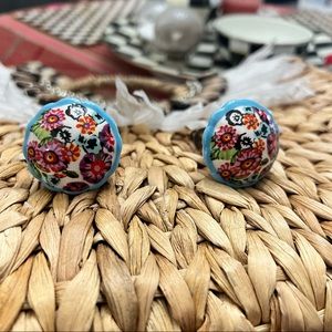 2 Anthropologie Knobs Floral Nathalie Lete